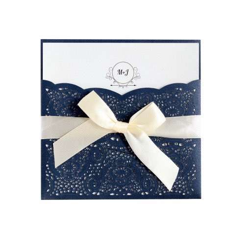 Square Invitation Card With Envelope Pocket Invitation Laser Cut Paper